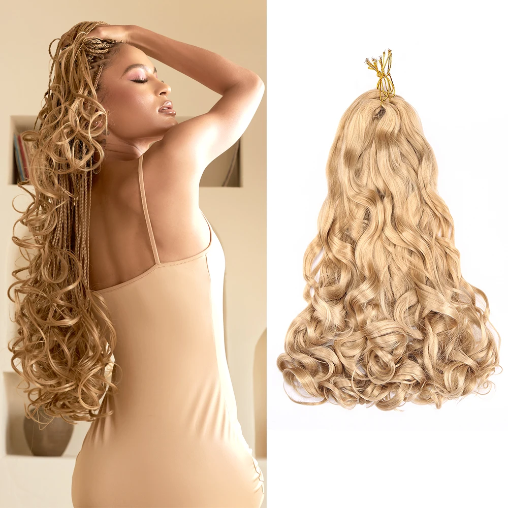 Top Trends: Synthetic French Curly Spiral Crochet Braids Hair High Temperature Loose Wave Curls Pre Stretched Braiding Extensions Bulk Shoppable Styles