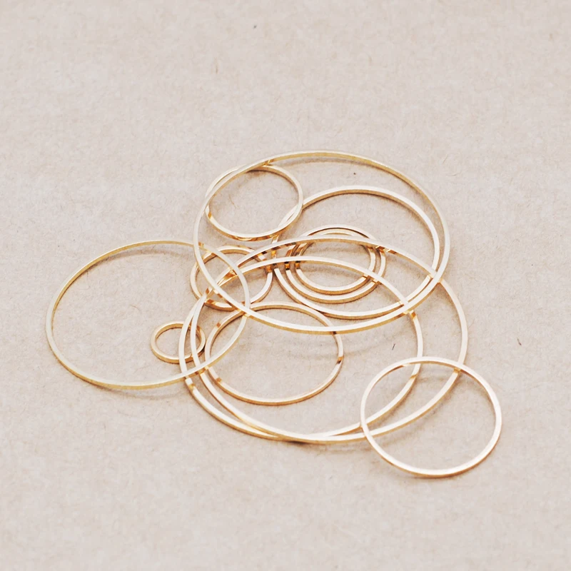 Top Trends: 50pcs / Lot Copper KC Gold Color Round Jewelry Accessories Fashion Contract Geometric Earrings Pendants DIY Making&Finding Shoppable Styles - Image 3