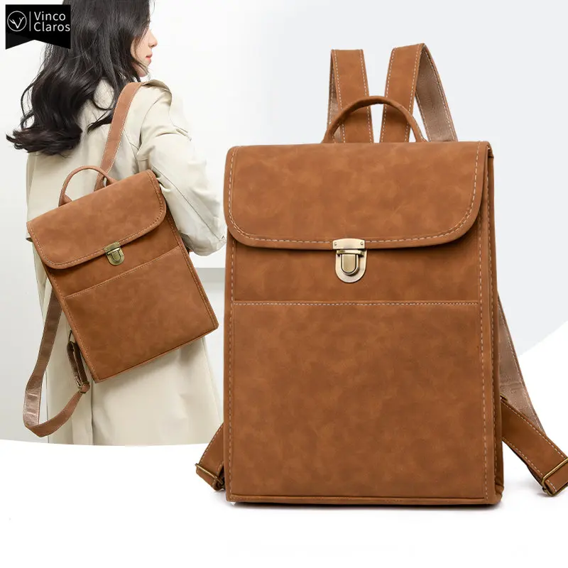 Top Trends: VC Quality Soft Leather Women&#039;s Backpack Simple Luxury Designer Backpack Fashion Travel Backpacks For Women Female Laptop Bag Shoppable Styles