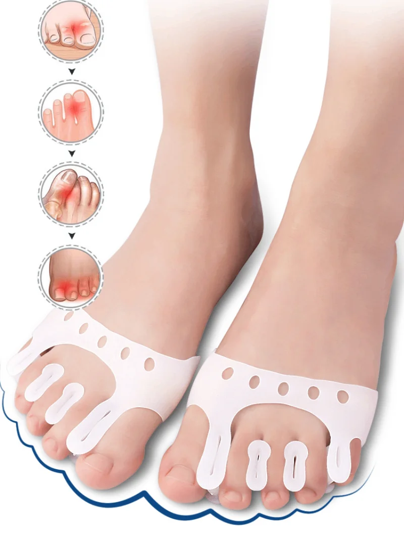 Top Trends: 2Pcs=1Pair Silicone Bunion Corrector Toe Separator Gel Forefoot Pads Orthopedic Braces Orthotic Finger Hallux Valgus Spacers Shoppable Styles