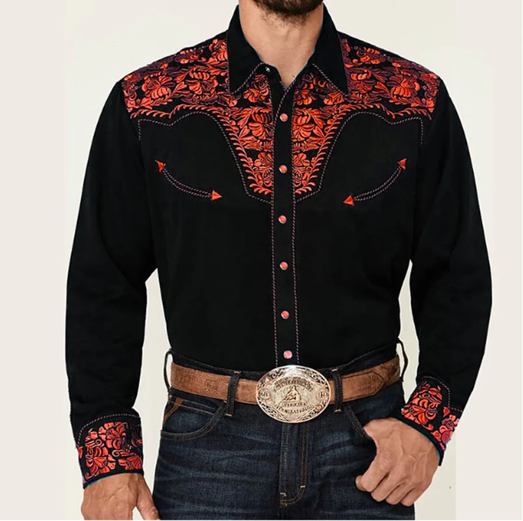 Top Trends: Men's Shirt Western Shirt Floral Graphic Prints Turndown Long Sleeve Button-Down Print Clothing Apparel Fashion Designer Soft Shoppable Styles