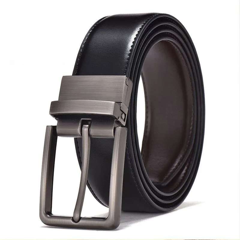 Top Trends: Thin Narrow Belt Men's Genuine Leather Rotating Needle Buckle Fashion Waistband Casual Women's Business Travel Double Sided Belt Shoppable Styles