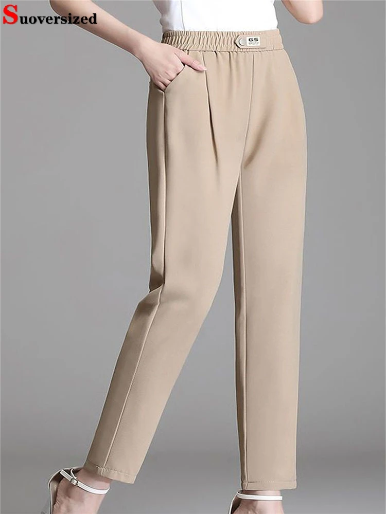 Top Trends: Korean High Waist Harem Pants Casual Straight Baggy Ankle-length Pantalones New Woman Elegant Spodnie Spring Summer Trousers Shoppable Styles