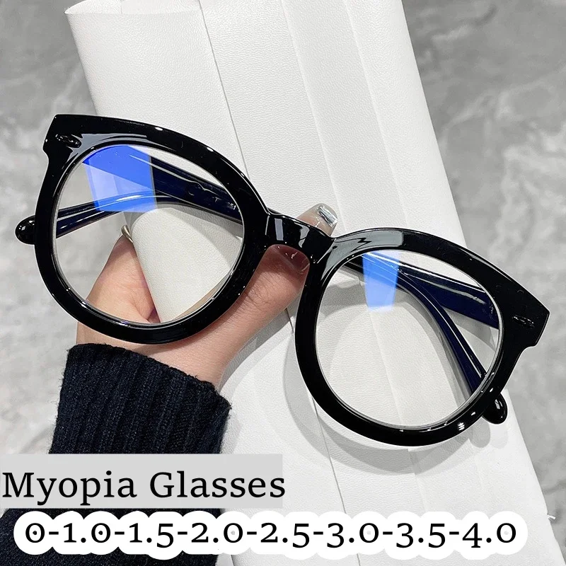 Top Trends: Vintage Clear Lens Myopia Glasses Men Women Classic Minus Diopter Eyewear Fashion Retro Computer Prescription Eyewear Degree-4.0 Shoppable Styles