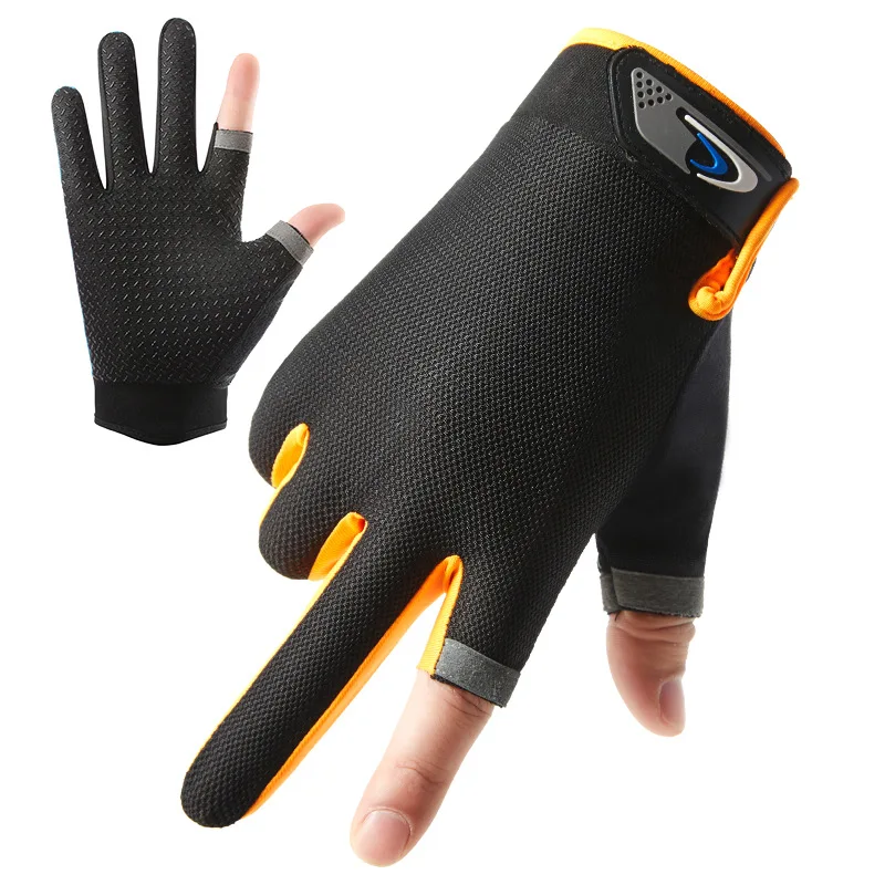 Top Trends: Summer Men Fishing Gloves Women Two Finger Cut Male Touchscreen Angling Anti-Slip Sun-Proof Breathable Cycling Fitness Gloves Shoppable Styles