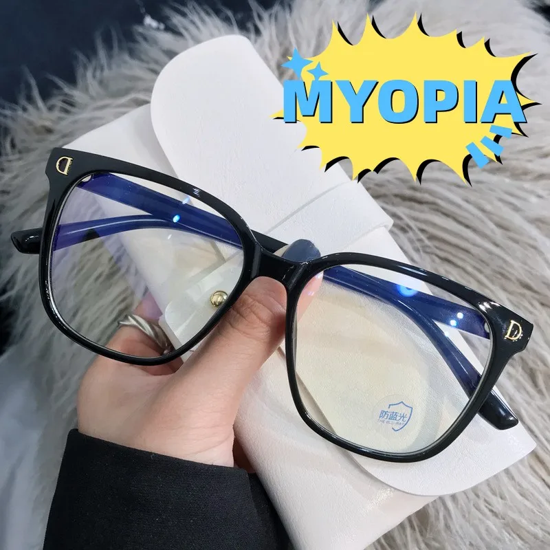 Top Trends: Womens Big Size Finished Myopia Glasses Trendy Anti-reflective Optical Computer Eyewear Unisex Fashionable Minus Diopter To -4.0 Shoppable Styles