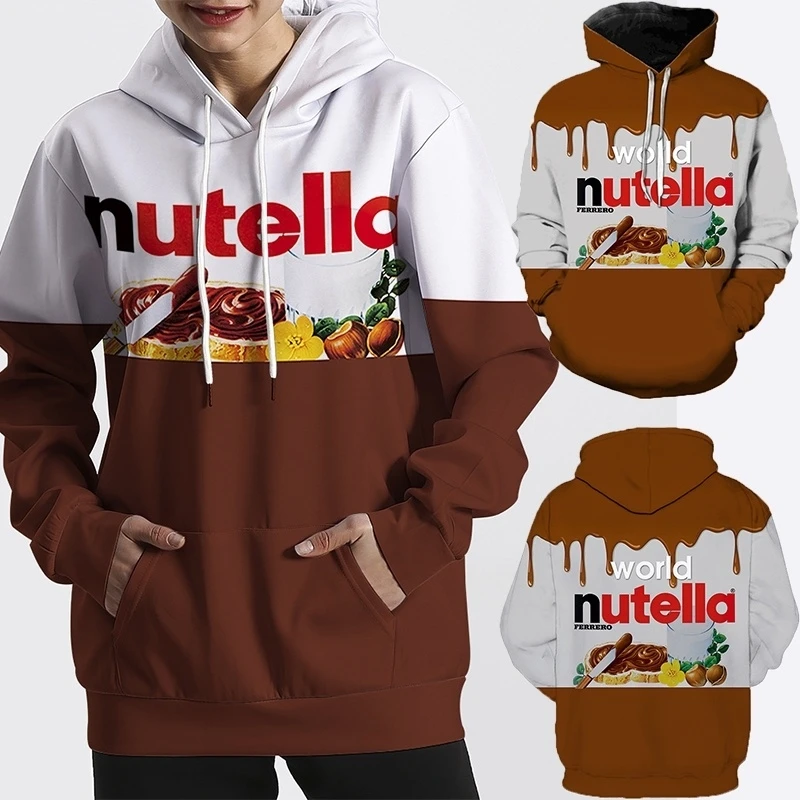 Top Trends: New Nutella Peanut Butter Digital Print Hoodie Casual Unisex Pullover Cool Hoodie Fashion Oversized Hoodie Shoppable Styles