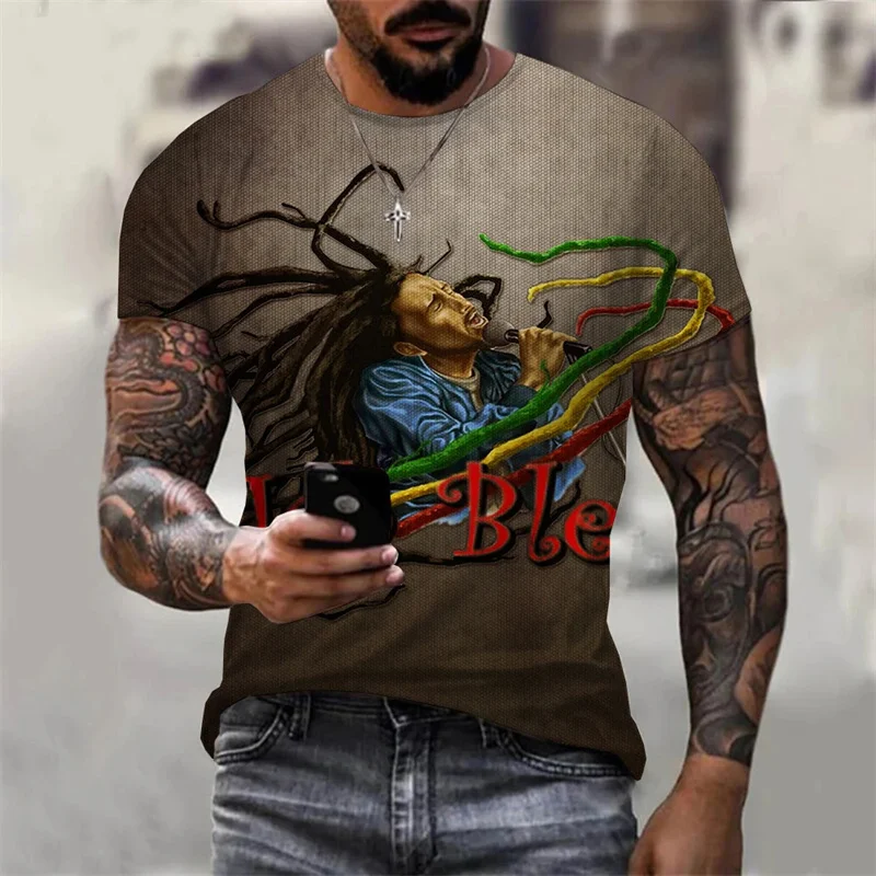 Top Trends: 2023 New Fashion Personality 3D Unisex Street Leisure Reggae Round Neck Short Sleeve Men's T-shirt Large T-shirt Top Clothing Shoppable Styles - Image 5