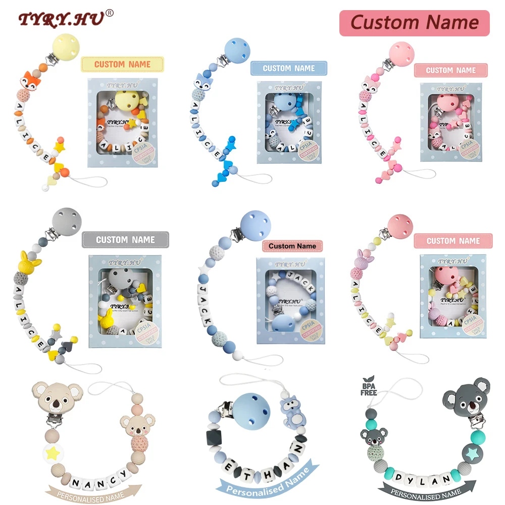 Top Trends: TYRY.HU 1pc DIY Silicone Baby Pacifier Clip Personalised Name Colorful Pacifier Chain Teething BPA Free Silicone Abacus Dummy Shoppable Styles