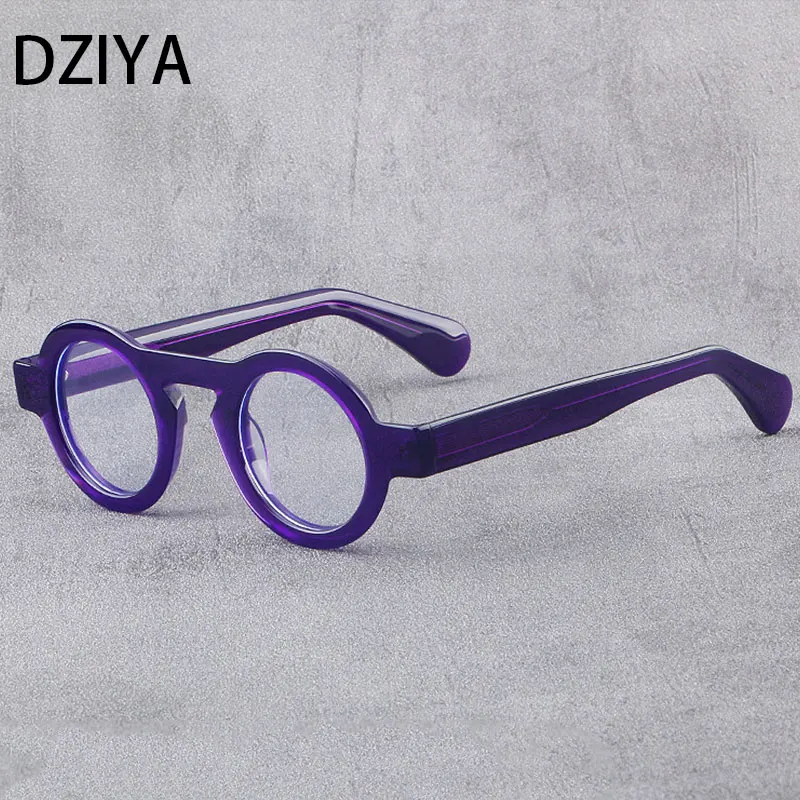 Top Trends: New Fashion Brand Retro Round Frame Gradient Color Large Frame Plate Material High-End Men Women's Acetate Glasses Frame 61011 Shoppable Styles