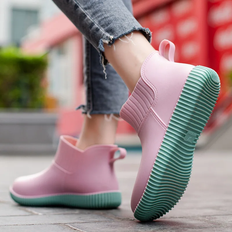 Top Trends: Fashion Rain Boots Women&#039;s Galoshes Ladies Shoes Walking Non-slip Waterproof Ankle Rainboots Female Home Garden Work Short Boots Shoppable Styles