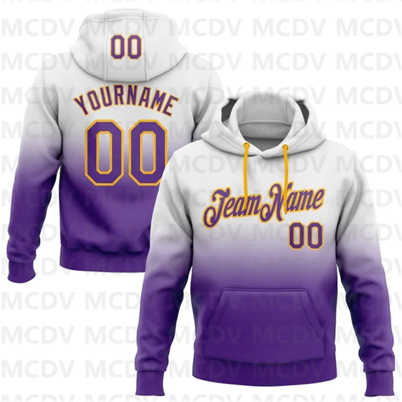 Top Trends: Custom Stitched White Purple-Gold Fade Fashion Sports Pullover Sweatshirt Hoodie Shoppable Styles