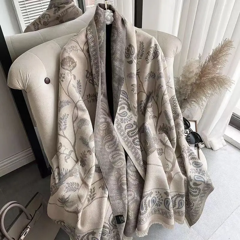 Top Trends: Designer Brand Шарф Four Seasons Fahion Blanket Cashmere Tassel Warm Scarfs For Women Hot Selling Shoppable Styles