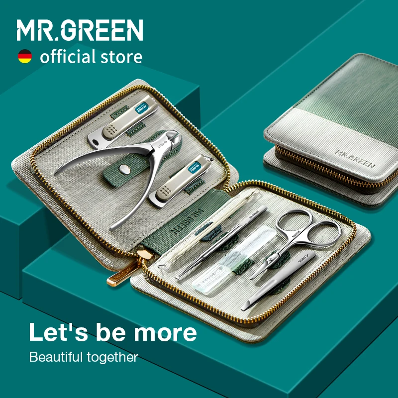 Top Trends: MR.GREEN Manicure Set Pedicure Sets Nail Clipper Stainless Steel Professional Nail Cutter Tools With Travel Case Kit Shoppable Styles