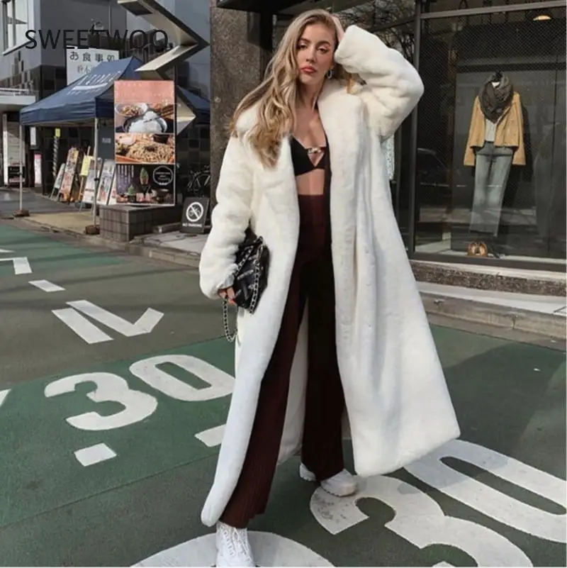 Top Trends: White Teddy Coats Faux Fur Jacket Elegant Long Shaggy Trench Women Furry Jackets Fluffy Artificial Fur Coat 2022 Winter Homewear Shoppable Styles