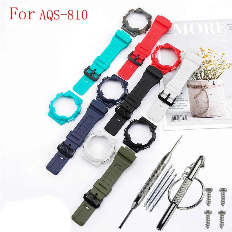 Top Trends: Resin Strap Case For Casio AQ-S810W Outdoor Sports Waterproof Watch Strap Accessories Watch Band Buckle Shoppable Styles