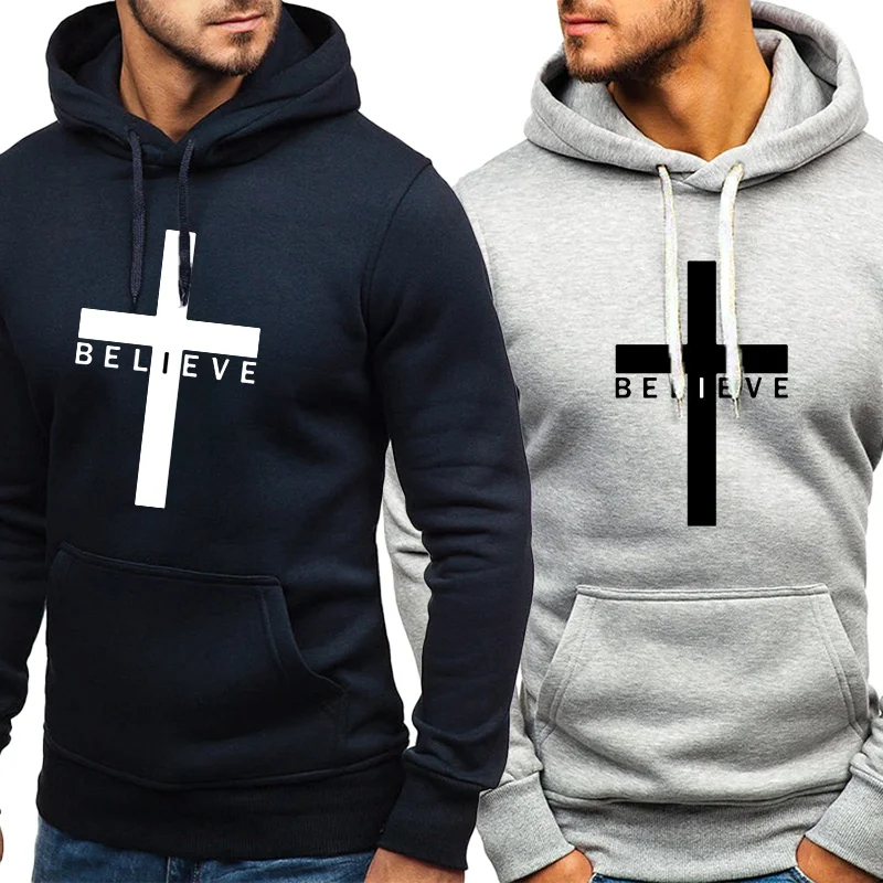 Top Trends: 2022 Newest Man Spring Autumn I Believe Jesus Christianity Printed Hoodies Men&#039;s Design Casual Sport Hooded Hoodies S-4XL Shoppable Styles