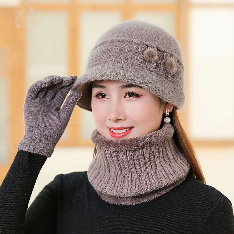 Top Trends: Winter Middle-aged Elderly Mother Hat Ladies Knitted Wool Cap Grandmother Autumn And Winter Cold-proof Warm Cap Shoppable Styles