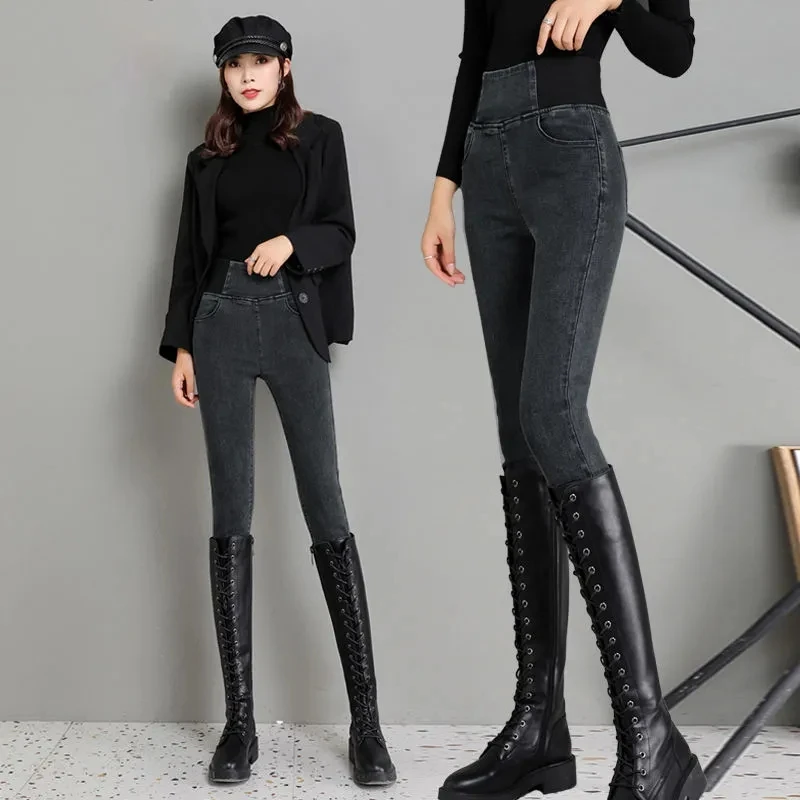 Top Trends: Slim Stretch Women Jeans 26-38 Big Size Casual Pencil Vaqueros Patchwork High Waist Skinny Pants 2023 New Spring Denim Leggings Shoppable Styles