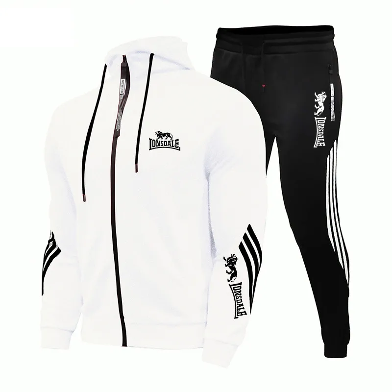 Top Trends: Mens Tracksuits 2023 Men Sets Polyester Breathable Tracksuit Zipper Hoodie + Pants Tracksuit Men Sport Fitness Men's Clothing Shoppable Styles - Image 3