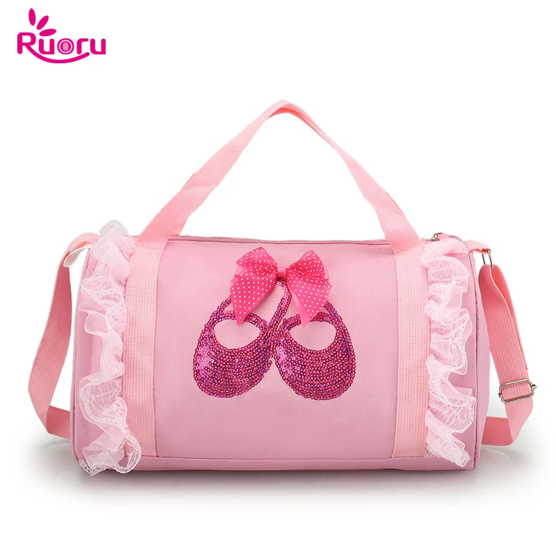 Top Trends: Ruoru New Girls Ballet Bag Lace Shoulder Bag Sequined Handbag For Kids Child Pink Purple Ballet Dance Bags Shoppable Styles