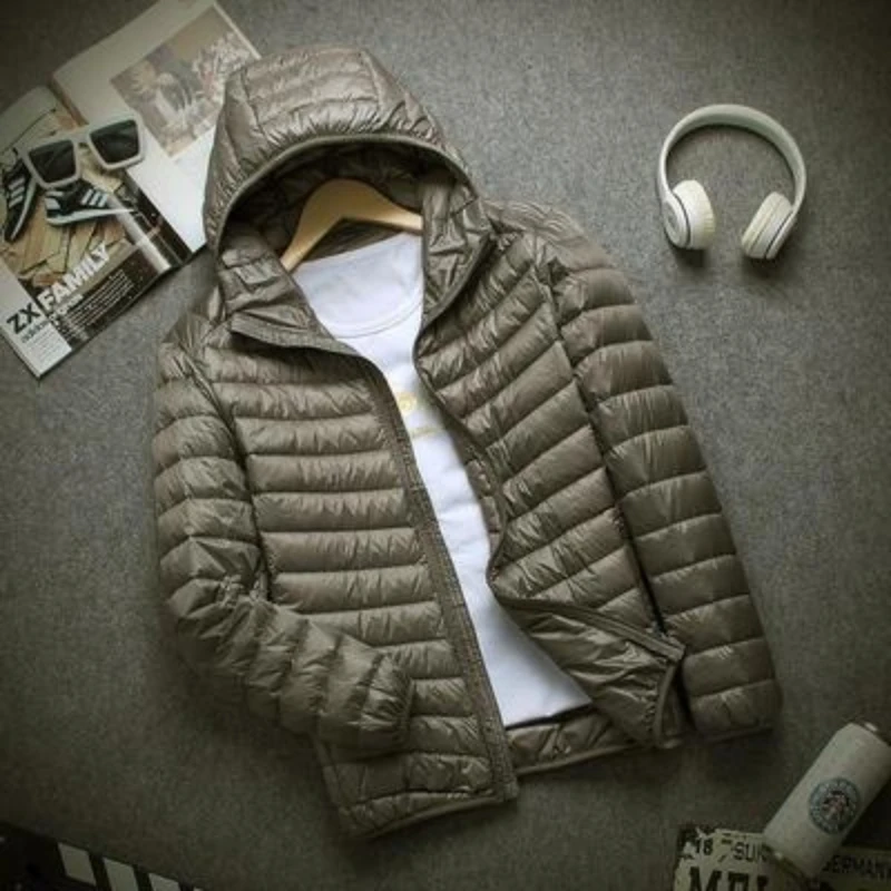 Top Trends: New Brand Autumn Winter Light Down Jacket Men's Fashion Hooded Short Large Ultra-thin Lightweight Youth Slim Coat Down Jackets Shoppable Styles