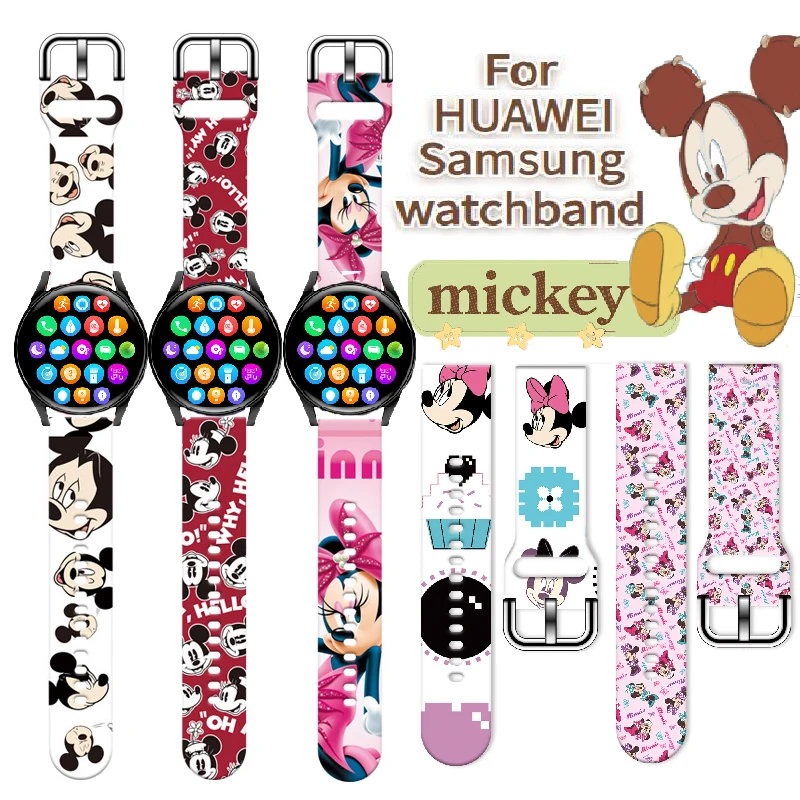 Top Trends: Disney Mickey Mouse Strap For Huawei Watch 2Pro GT / GT2 Samsung Galaxy Watch / active2 / gear Sport / s3 Sz Classic Watchband 20mm 22mm Shoppable Styles