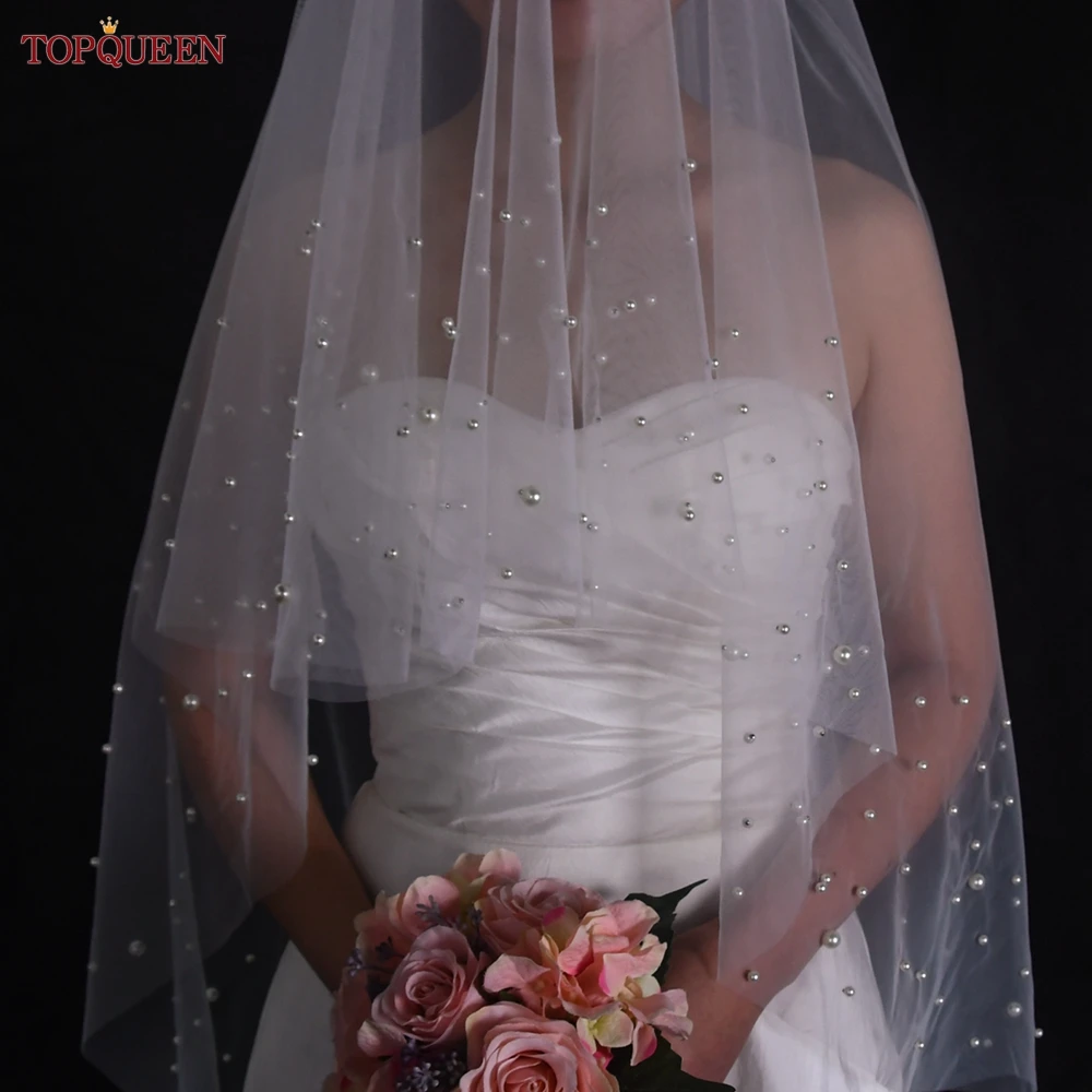 Top Trends: TOPQUEEN V171 2 Tier Royal Cathedral Wedding Veil With Blusher Bridal Veils Pear Veil Bride Bachelorette Party Bride Accessories Shoppable Styles - Image 3