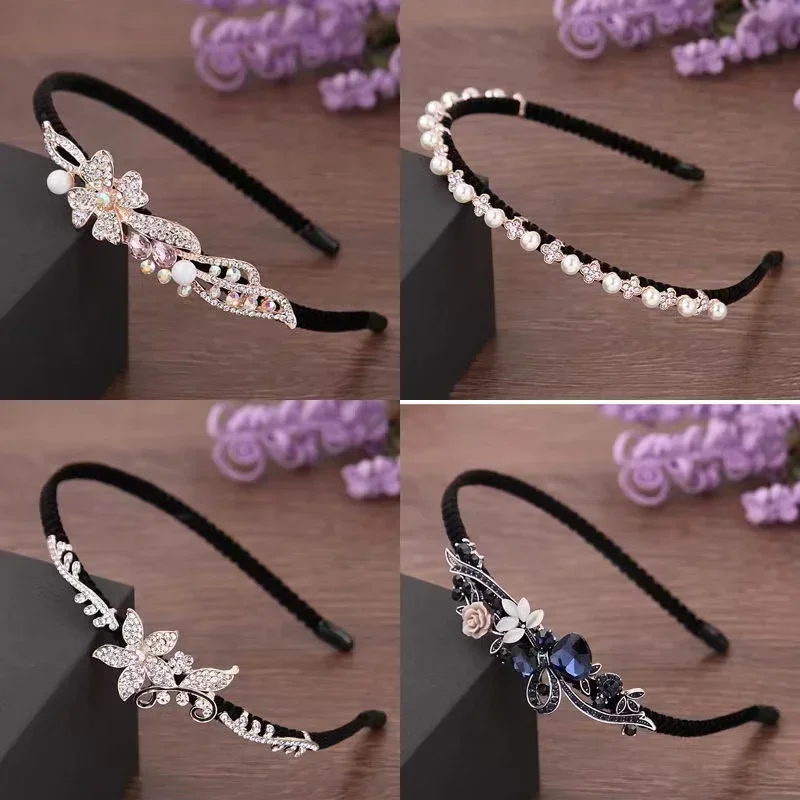 Top Trends: 20 Styles Ins New Gem Baroque Headbands For Women Girl Diamond Rhinestone Woman Accessori Geometric Flower Thin Hairbands Shoppable Styles