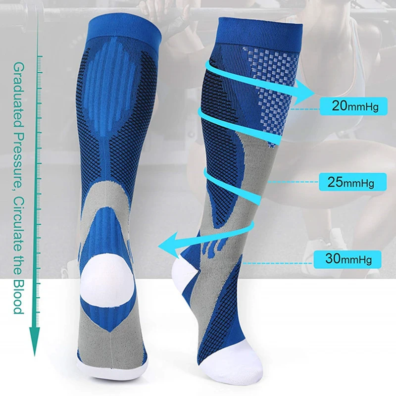 Top Trends: Sports Compression Socks Men Women Anti Fatigue Pain Relief Knee High Stockings Outdoor Medical Nursing Knee High Socks Shoppable Styles