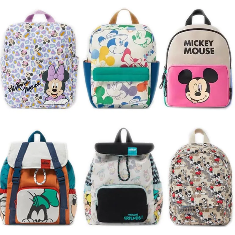 Top Trends: Cartoon Disney Mickey Mouse Backpack For Women Minnie Mouse Canvas School Bag Fashion Large Capacity Backpack Girls Mochila Shoppable Styles