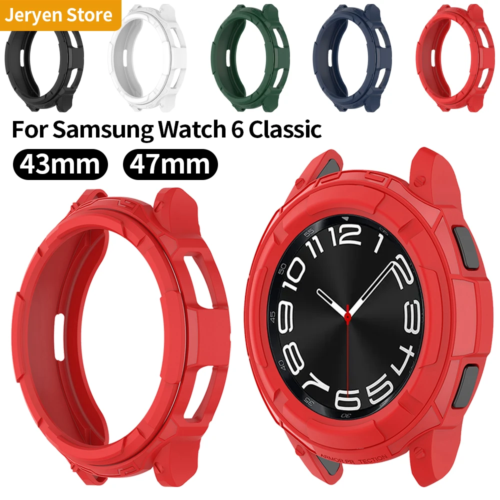 Top Trends: Case For Samsung Galaxy Watch 6 Classic 43mm 47mm Armor Protective Bumper TPU Soft Hollow Frame Fall Prevention Cover Accessory Shoppable Styles