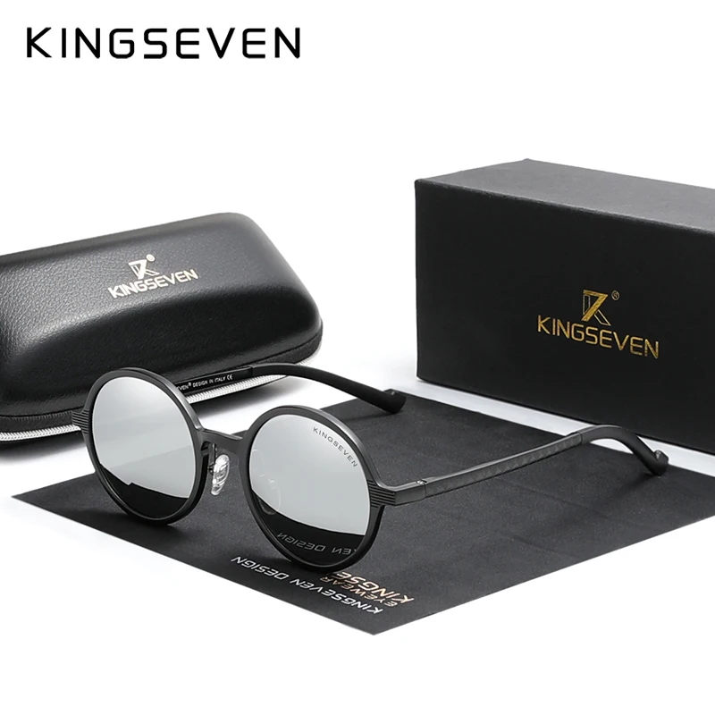 Top Trends: KINGSEVEN Men's Glasses Polarized Steampunk Round Sunglasses Men Retro Women Sun Glasses For Men Vintage Style Shoppable Styles