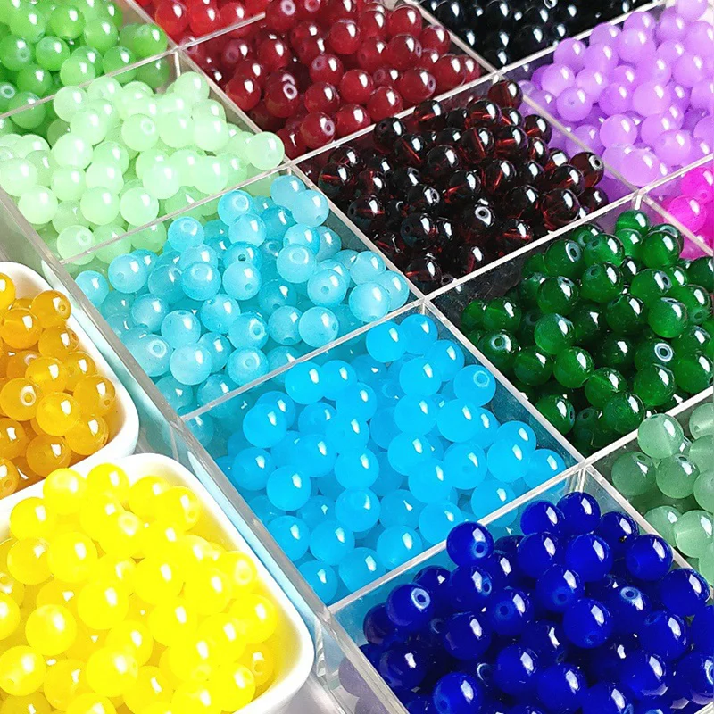 Top Trends: 50pcs 8mm 10mm Round Opaque Glass Loose Spacer Beads Wholesale Bulk Lot For Jewelry Making DIY Crafts Findings Shoppable Styles