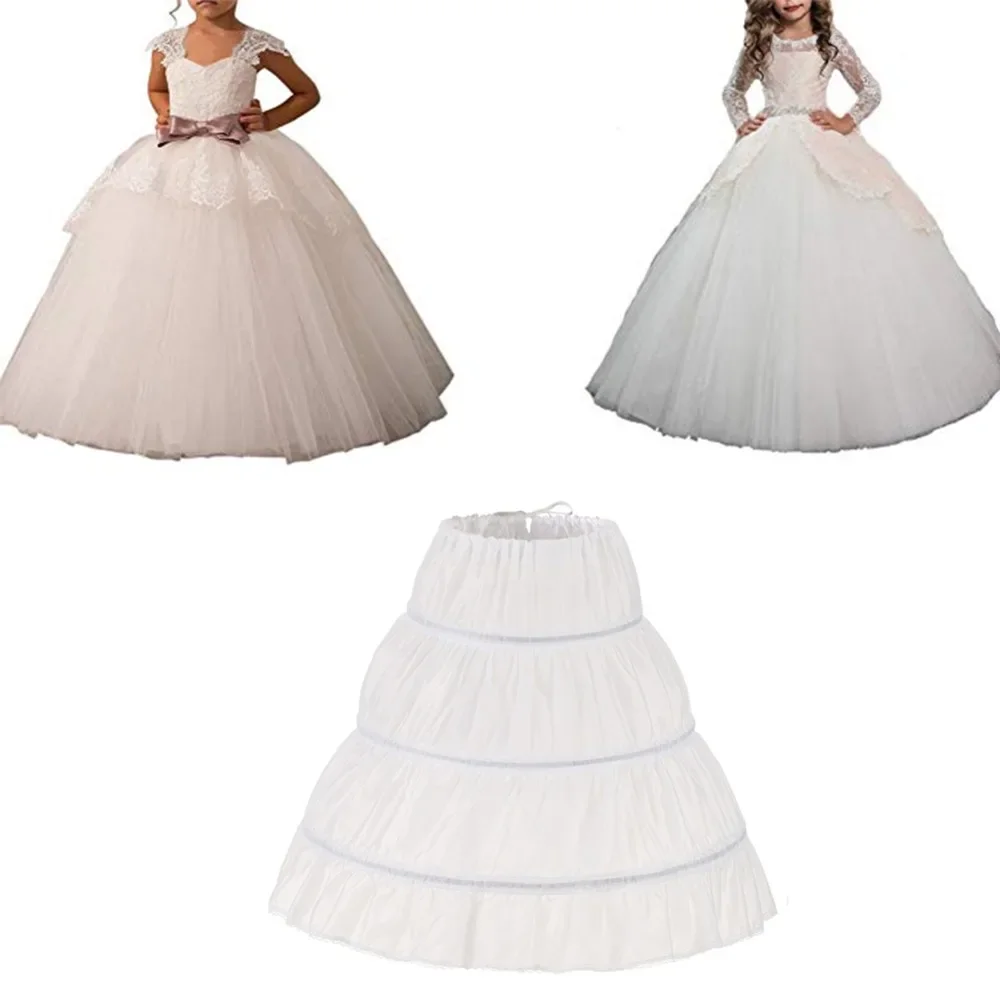 Top Trends: Children Kid Girl Dress Petticoat Crinoline Underskirt Wedding Accessories For Flower Fluffy Petticoat Skirt 3 Hoops Shoppable Styles - Image 2