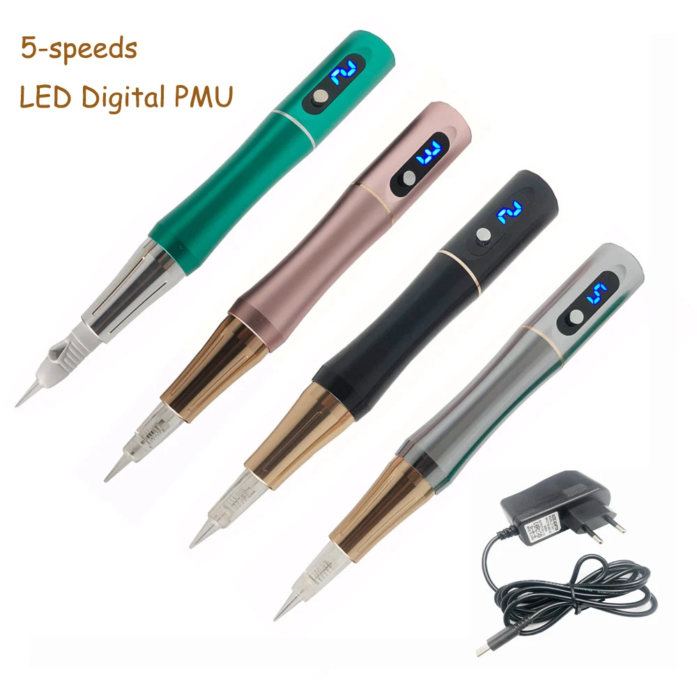 Top Trends: 4-Color LED Digital Permanent Makeup Machine Microblading Eyebrows Tattoo Pen / Cartridge Needles Shoppable Styles