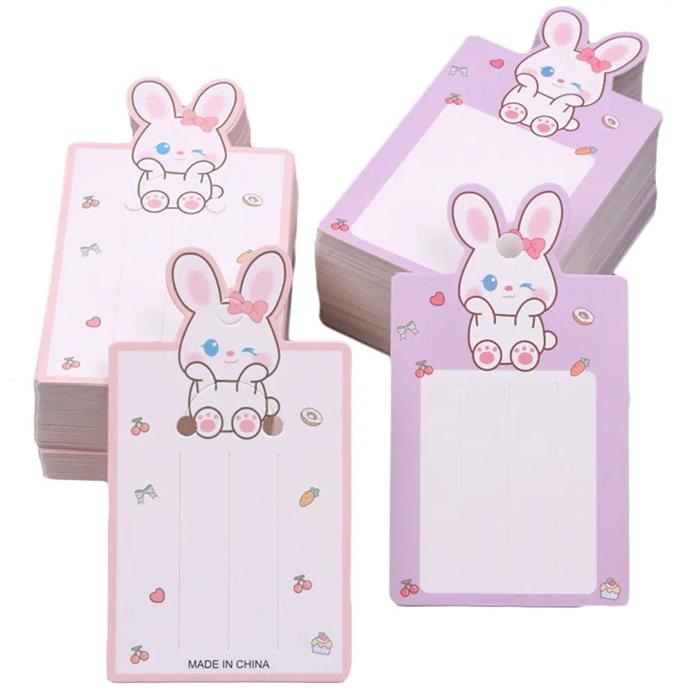 Top Trends: 50pcs 13.4x7.5cm Hairpins Packing Paper Cards Cute Rabbit Hairband Display Cards For DIY Kid Hair Accessories Retail Price Tags Shoppable Styles