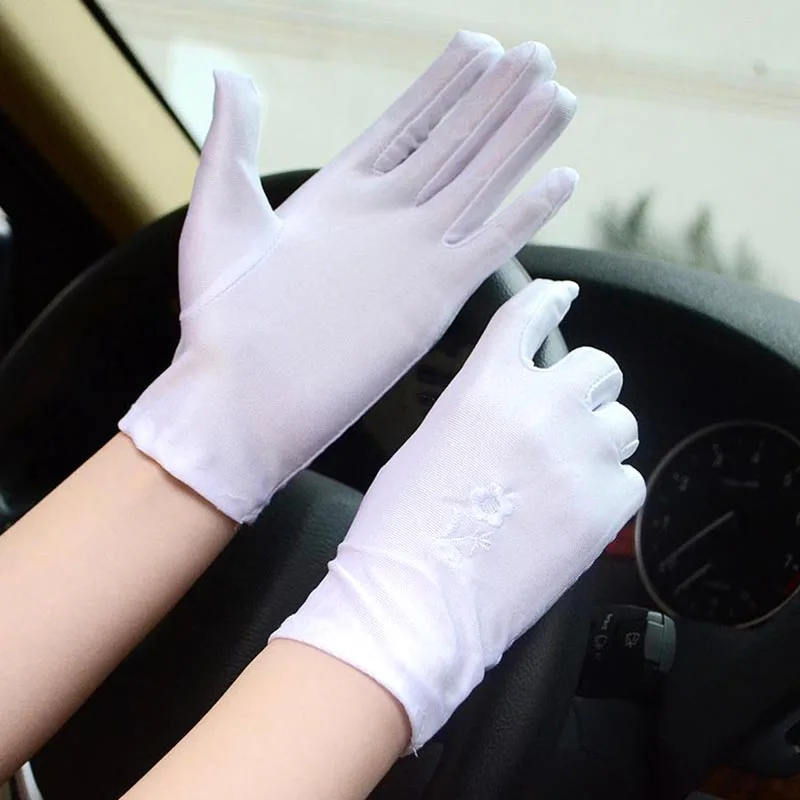 Top Trends: Spring Summer Women Gloves Sunscreen Driving Gloves Female Thin Cotton Sun-shading Solid Color Non-Slip Short Breathable Mittens Shoppable Styles