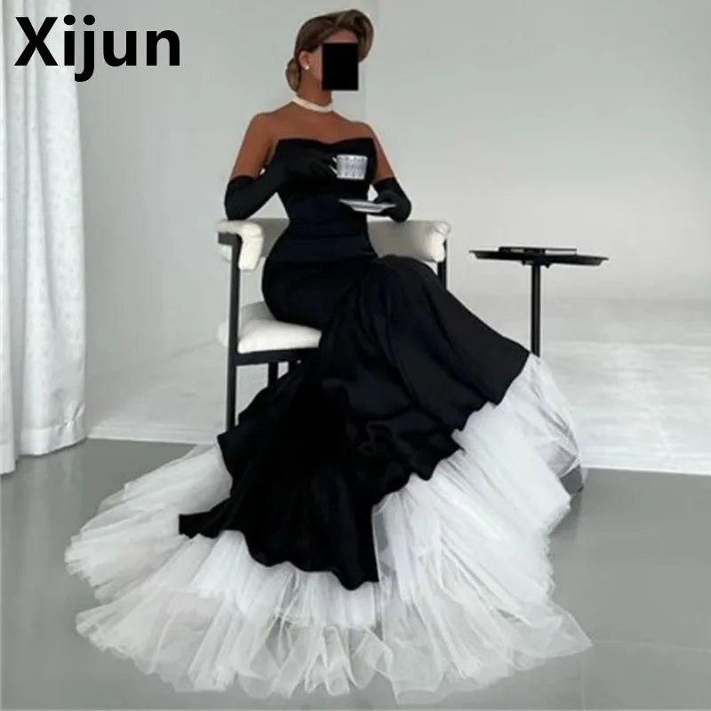 Top Trends: Xijun 2023 Mermaid Evening Dress Sexy Black Prom Gown Formal Saudi Arabric Prom Dress Occasion 2023 For Women Sweep Train Women Shoppable Styles