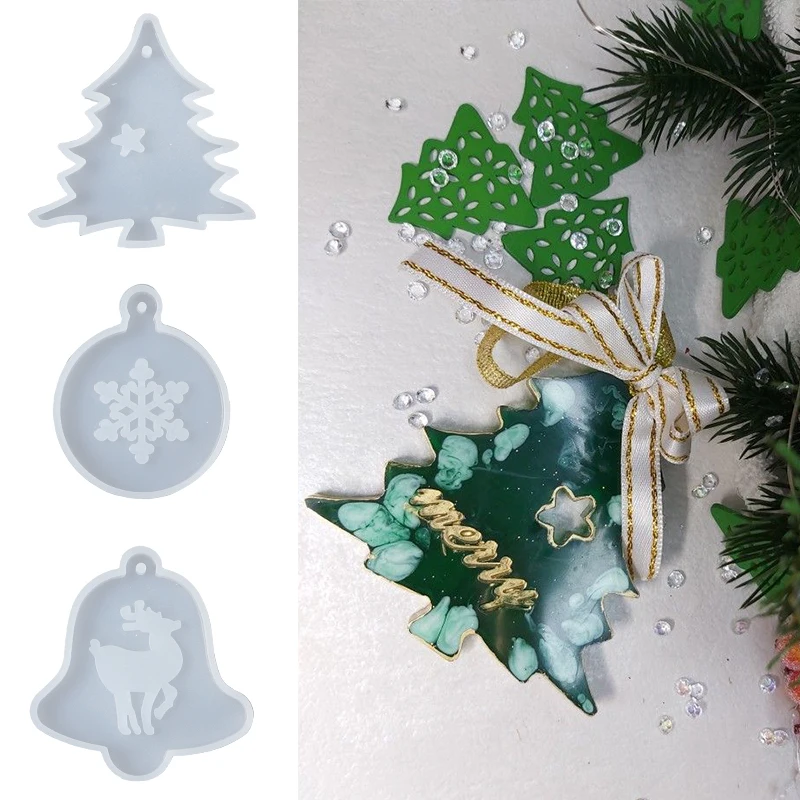 Top Trends: DIY Christmas Silicone Molds Pendant Crystal Epoxy Resin Molds Bell Christmas Tree Elk New Year Handcraft Accessories Decoration Shoppable Styles