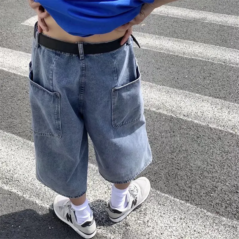 Top Trends: Multi-pockets Cargo Pants Summer Short Jeans Breeches Hip Hop Streetwear Baggy Denim Shorts Casual Wide-leg Capris Pants 5XL-M Shoppable Styles