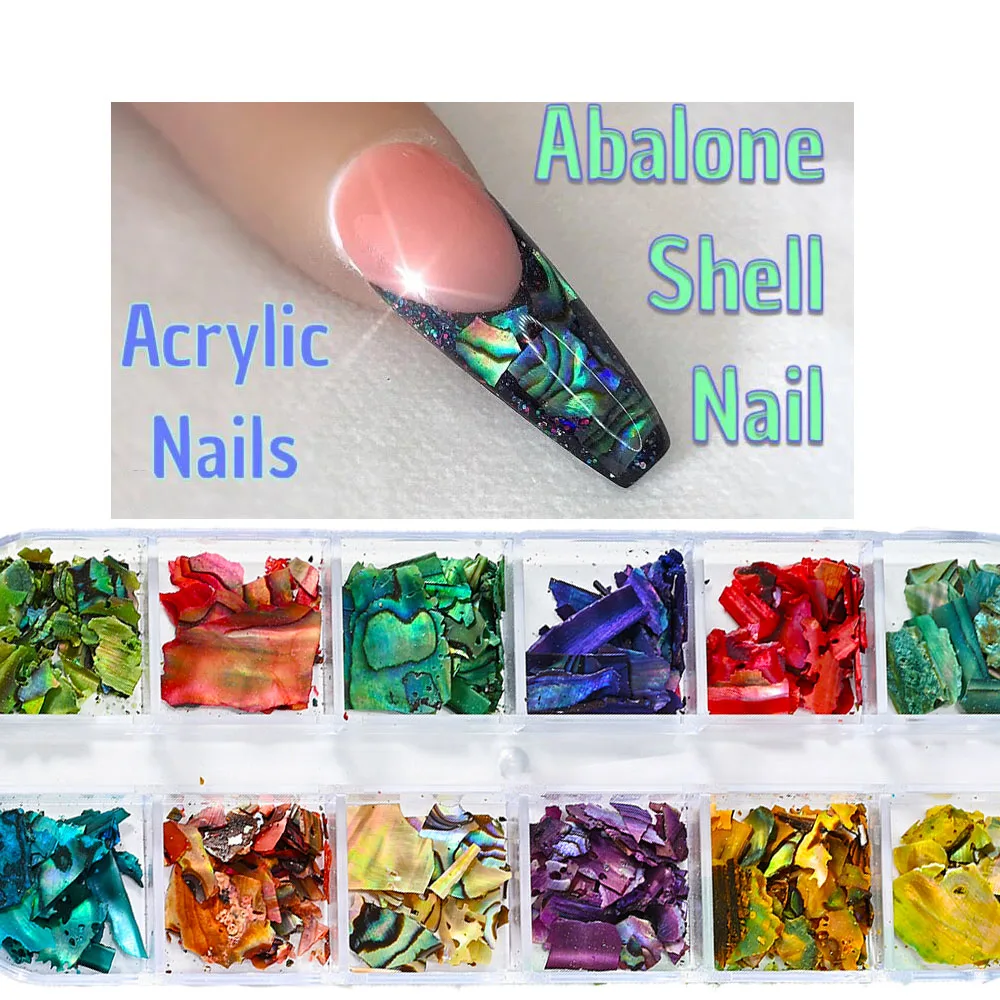 Top Trends: 1 Case Abalone Shell Nail Holographic Glitter Flakes 3D Nail Polish Ultra-thin Sequins Manicure Mermaid Paillette Seashell Flake Shoppable Styles