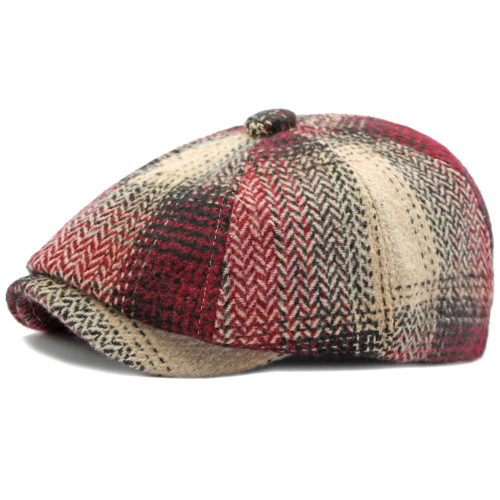 Top Trends: HT4184 Berets Autunm Winter Hats For Men Women Vintage Plaid Artist Painter Octagonal Newsboy Beret Hat Male Female Beret Cap Shoppable Styles