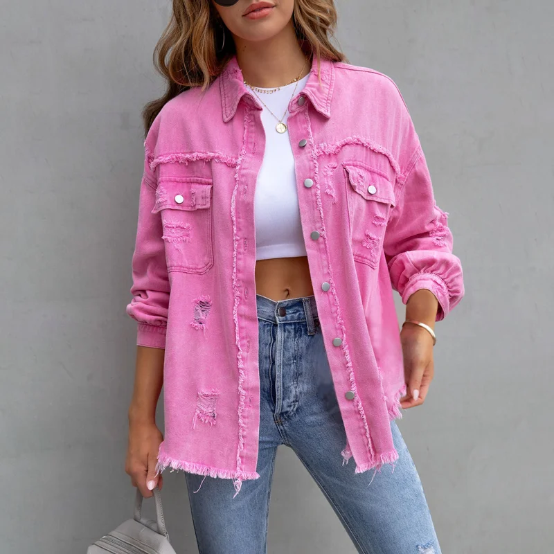 Top Trends: Fashion New In Jackets For Women 2023 Denim Jacket Women Vintage Jean Coats Casual Long Sleeve Top Oversize Clothes Streetwear Shoppable Styles