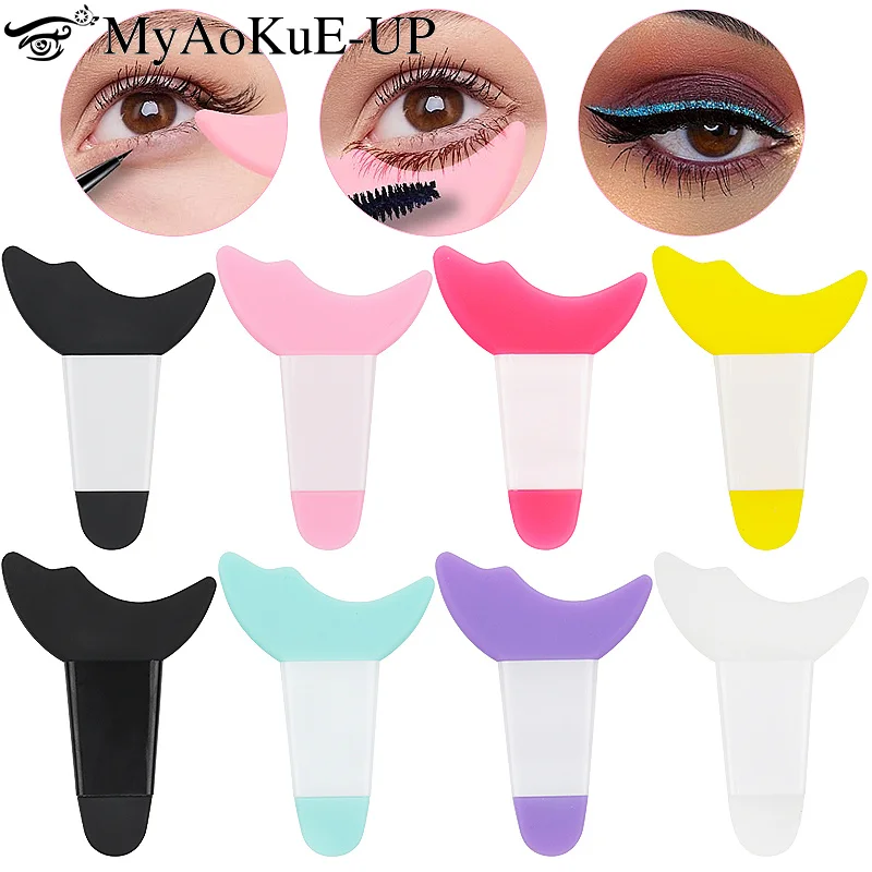 Top Trends: 1pcs Eye Makeup Aid Professional Eyeliner Template Mascara Baffle Silicone Stencil Eyebrow Eyeliner Shaper Assistant Beauty Tool Shoppable Styles