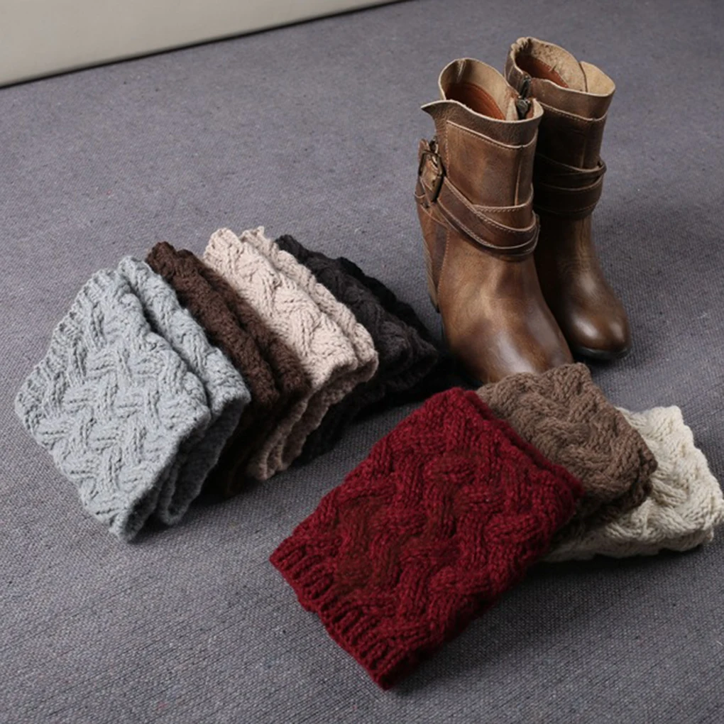 Top Trends: 8 Colors Women Knit Leg Warmer Short Boot Cuffs Buttons Crochet Boot Socks Knitted Gaiters Leg Warmers For Autumn Winter Shoppable Styles