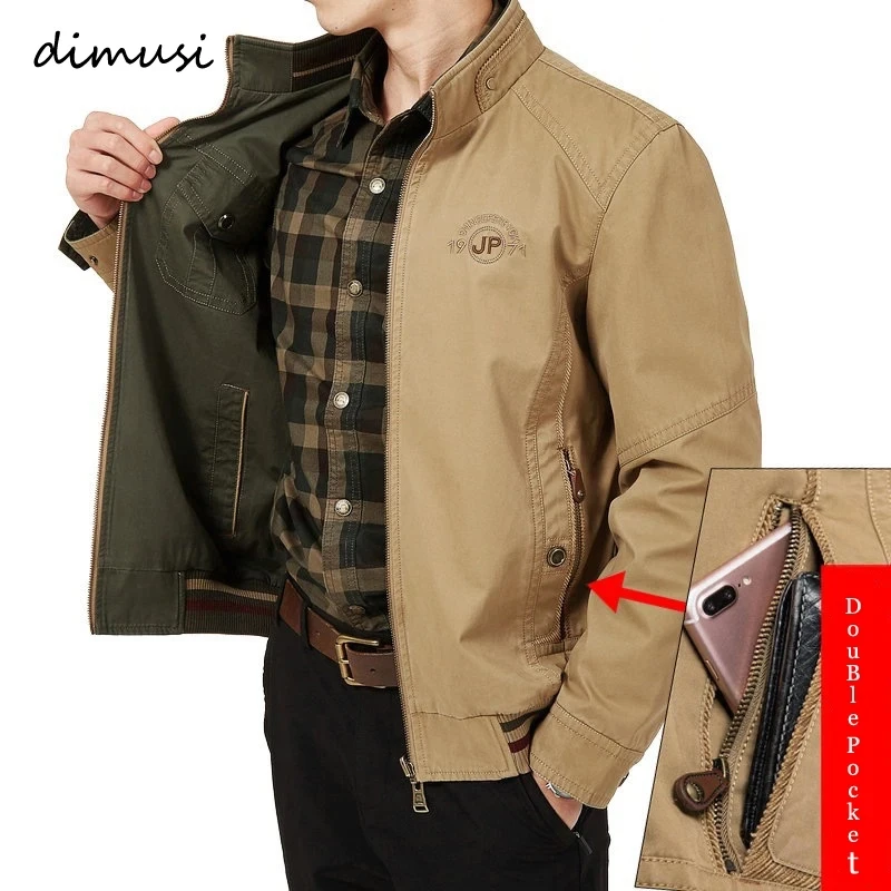 Top Trends: DIMUSI Autumn Men&#039;s Double-sided Military Jacket Casual Man Cotton Business Coats Fashion Men Multi-pocket Jackets Clothing 8XL Shoppable Styles