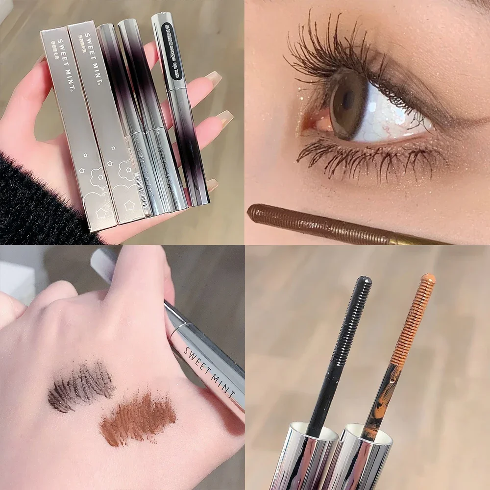 Top Trends: Waterproof Metal Bar Type Head Mascara Lengthens Eyelashes Extra Volume Natural Black Brown Lashes Female Makeup Korean Cosmetic Shoppable Styles