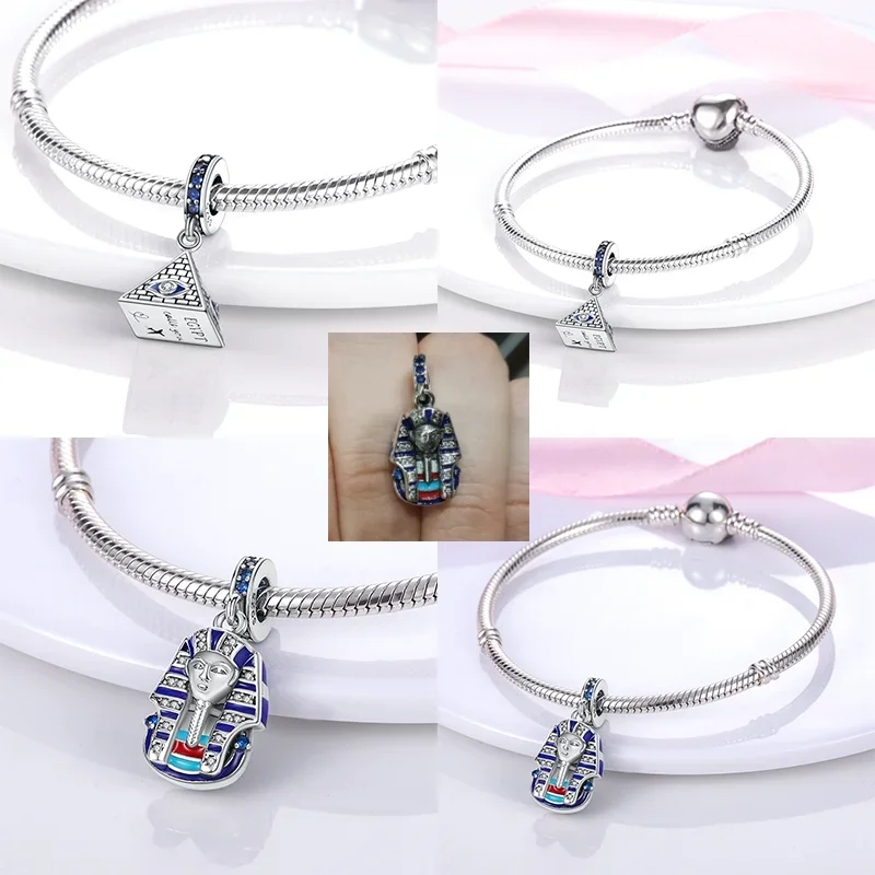 Top Trends: NEW Egyptian Pharaoh Demon Eye Charms Beads For Pandora Original 925 Silver 3mm Charms Bracelet Bangle Making DIY Jewelry Shoppable Styles - Image 6