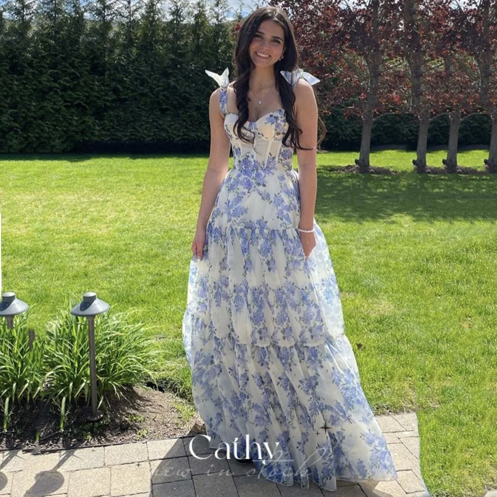 Top Trends: Cathy Real Silk Prom Dress 2023 Princess Wisteria Flower Evening Dress Spaghetti Strap فستان سهرة A-line Party Dresses Shoppable Styles